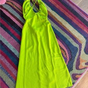 ASOS Lime Green Halter Cross Dress
